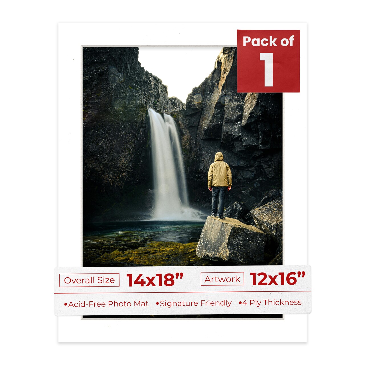 Off White Pebble Mat Board for 14x18 Frames - Fits 12x16 Photos